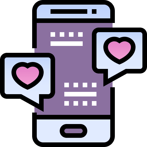 Mobile chat mobile chat app heart icon