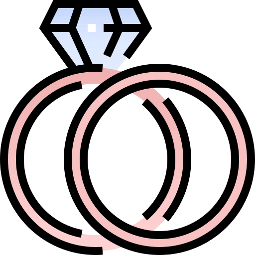 Wedding rings valentine love wedding icon