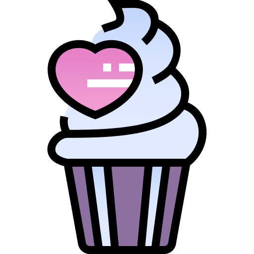 Muffin love and romance sweet cake icon Muffin love and romance sweet cake icon