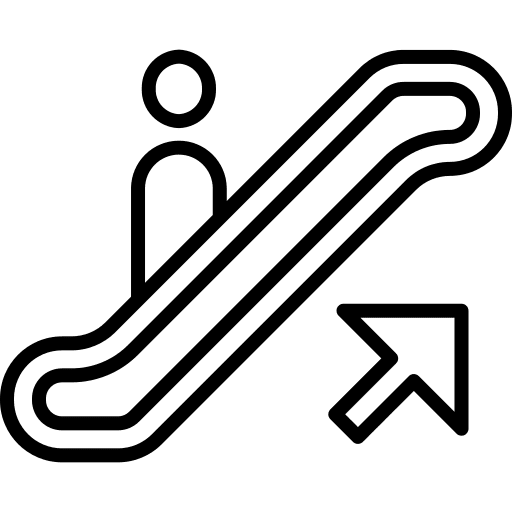 Escalator transportation shopping center signaling icon