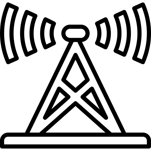 Broadcast satellite station satellite tower signal tower icon Broadcast satellite station satellite tower signal tower icon