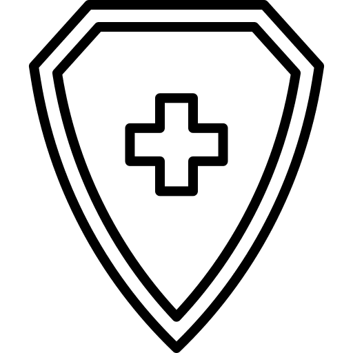 Shield health medical insurance shield icon