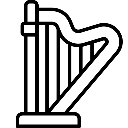 Harp music and multimedia orchestra harp icon