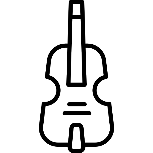 Fiddle string instrument violin music and multimedia icon Fiddle string instrument violin music and multimedia icon
