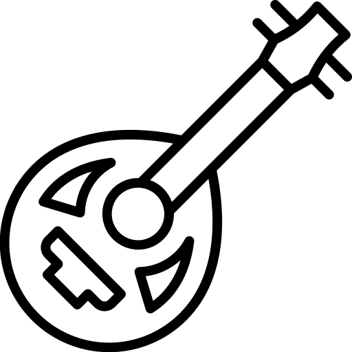 Mandolin musical instrument music and multimedia instrument icon Mandolin musical instrument music and multimedia instrument icon