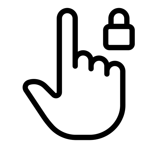 Cursor blocked gestures padlock icon Cursor blocked gestures padlock icon