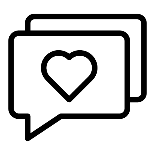 Chat communications heart feedback icon Chat communications heart feedback icon