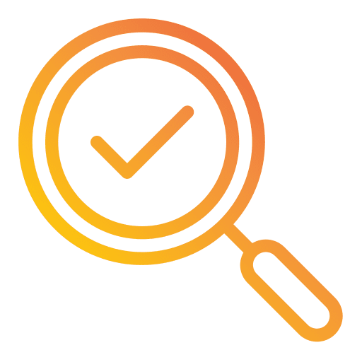 Search audit magnifying glass check icon Search audit magnifying glass check icon