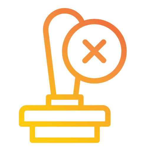 Stamp cross decline negative icon Stamp cross decline negative icon