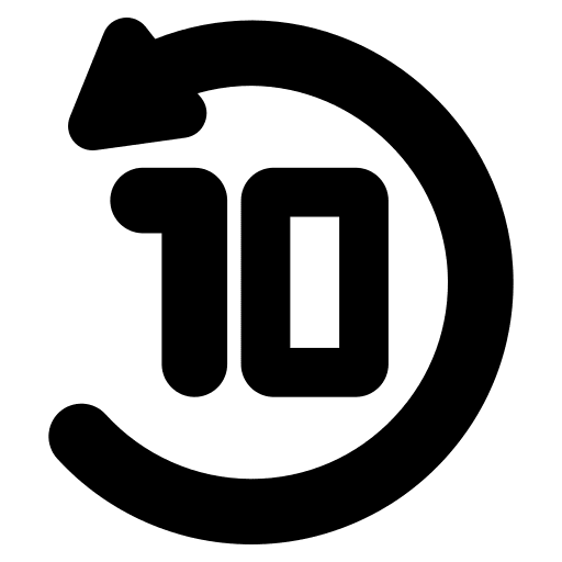 Replay rotating arrow ten interface icon