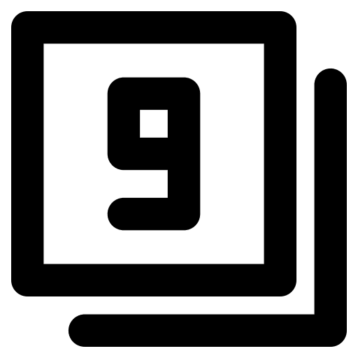 Nine symbols number 9 icon Nine symbols number 9 icon