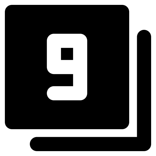 Nine symbols 9 number icon Nine symbols 9 number icon
