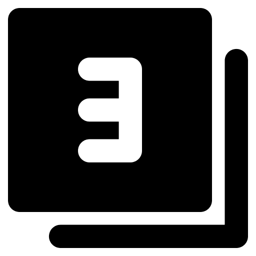 Three three buttons number icon