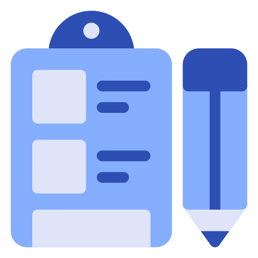 Clipboard planning pencil files and folders icon Clipboard planning pencil files and folders icon