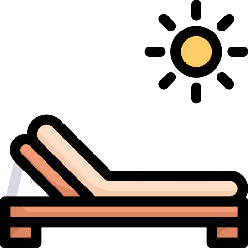 Beach chair holidays sunbathing holiday icon