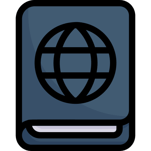 Passport travel identity international passport icon
