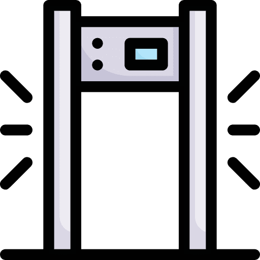 Security gate control airport detector icon Security gate control airport detector icon