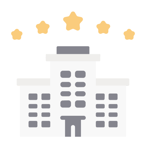 Five stars holidays architecture and city vacations icon Five stars holidays architecture and city vacations icon