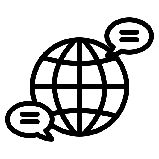 Global communication internet global network chat icon