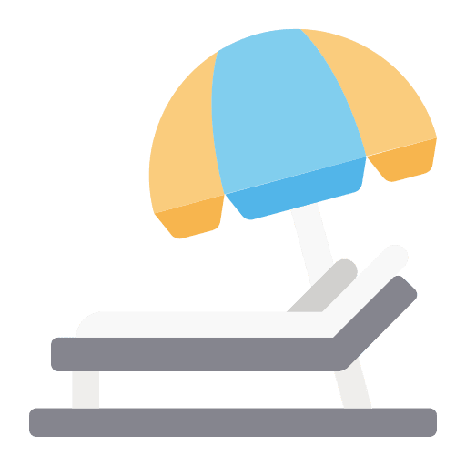 Sunbed summer vacations beach icon Sunbed summer vacations beach icon