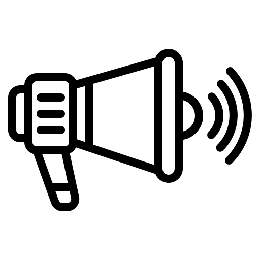 Bullhorn loudspeaker shout communications icon