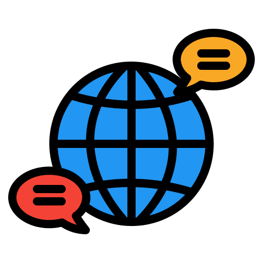Global communication chat communications global network icon