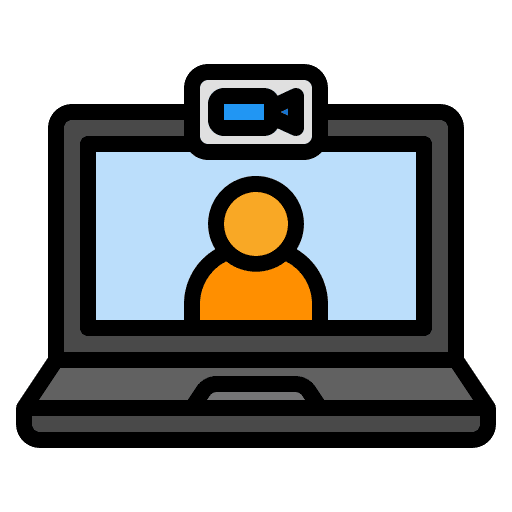 Video call computer online learning video conference icon