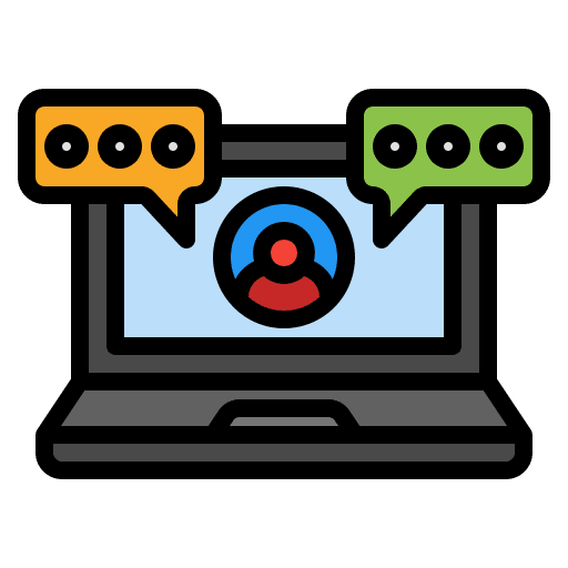 Online chat speak communications speech bubble icon Online chat speak communications speech bubble icon