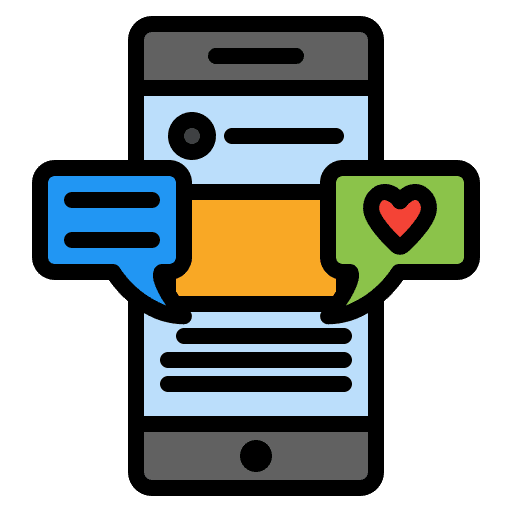 Social media electronics love communications icon Social media electronics love communications icon