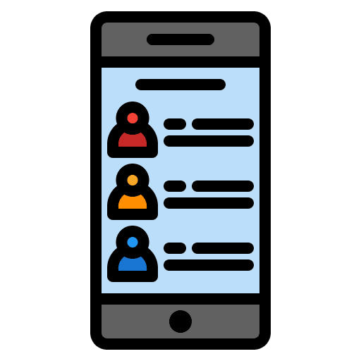 Contact list mobile phone ui electronics icon Contact list mobile phone ui electronics icon