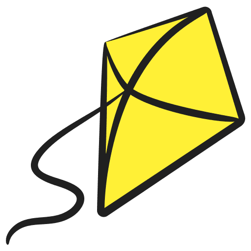 Kite flying toy wind icon