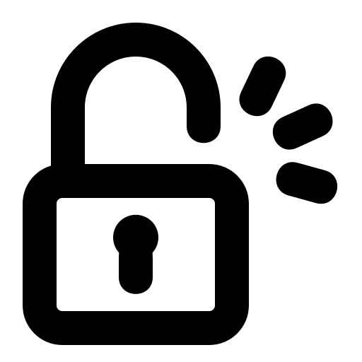 Unlock user interface padlock application icon
