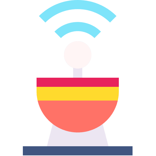Satellite dish broadcast transmission antenna icon