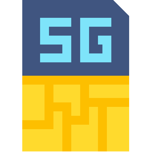 Sim card connection signal 5g icon