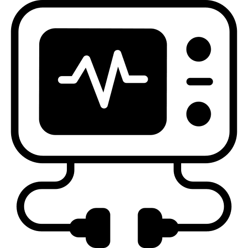 Ecg reading machine care heart icon