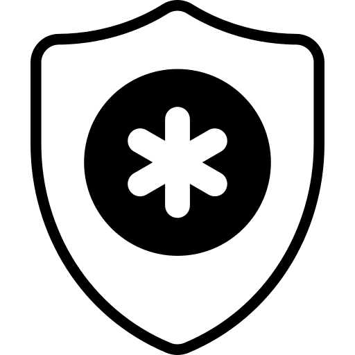 Shield healthcare and medical protection security icon