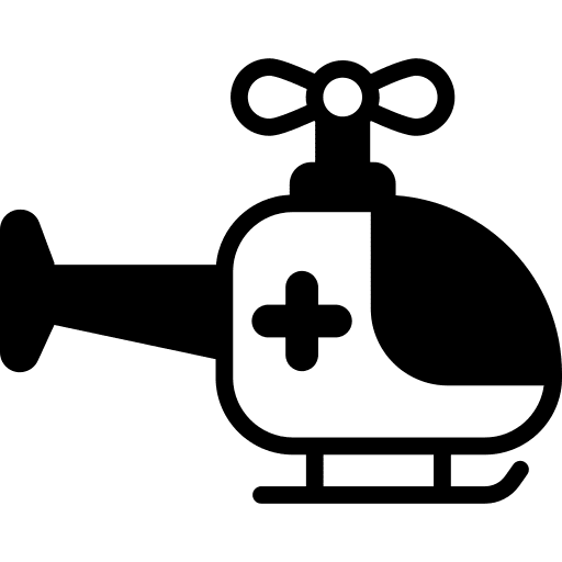 Air ambulance hospital helicopter transport icon