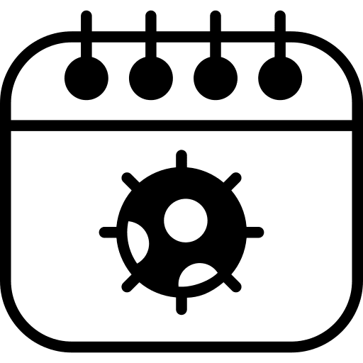 Calendar time and date calendar covid icon