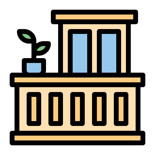 Balcony buildings window home icon