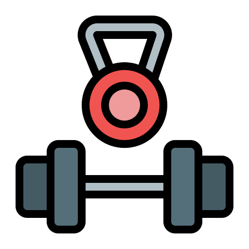 Gym sports and competition gym weight workout icon
