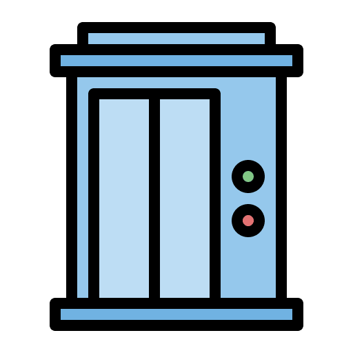 Lift hotel transportation doors icon