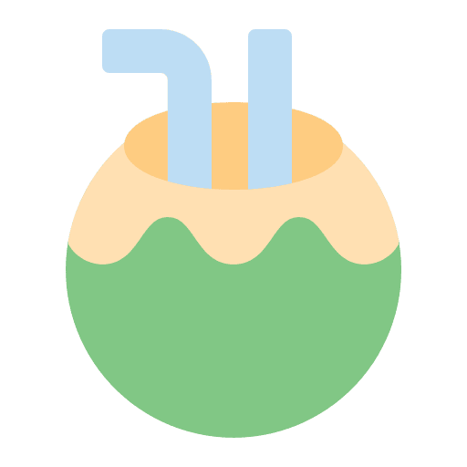 Coconut coconut drink fresh straw icon Coconut coconut drink fresh straw icon