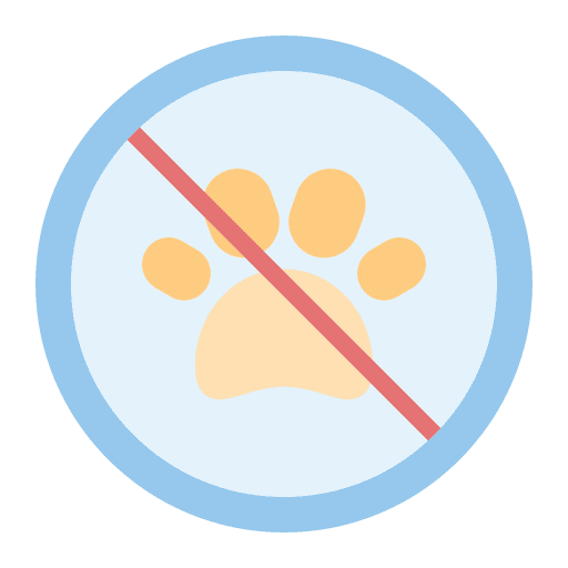 No pets allowed prohibition no animals pawprint icon No pets allowed prohibition no animals pawprint icon