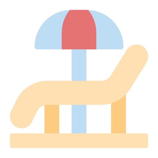 Beach chair sun umbrella sunbed summer icon Beach chair sun umbrella sunbed summer icon