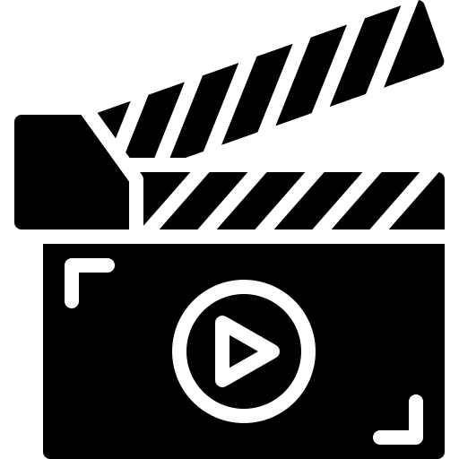 Clapperboard video entertainment clapper icon