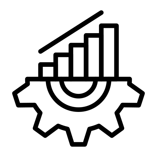 Data management business and finance setting growth graph icon Data management business and finance setting growth graph icon