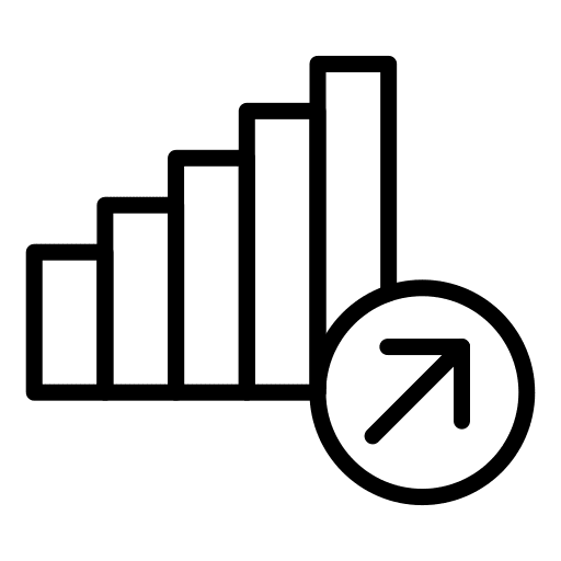 Growth chart report statistics growth icon
