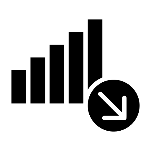 Bar chart diagram analytic chart down icon