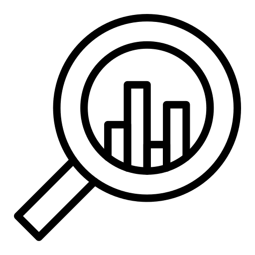 Data analytics ui magnifying glass business and finance icon Data analytics ui magnifying glass business and finance icon