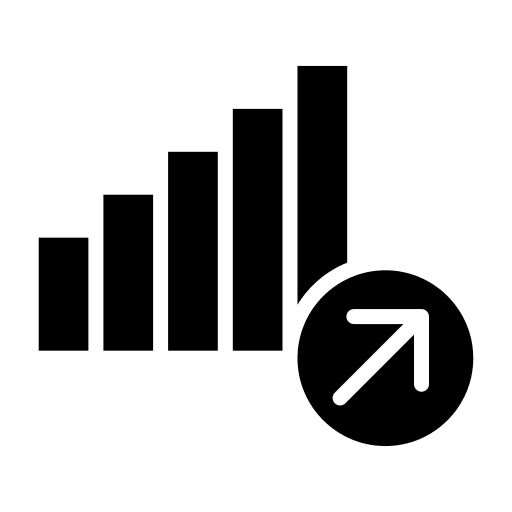 Growth chart statistics finance growth icon